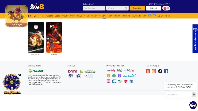 App đá gà AW8 mang đến trải nghiệm tiện lợi